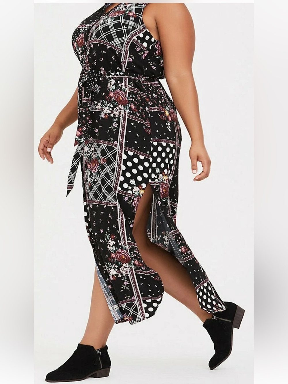 Torrid Patchwork Challis maxi skirt shirt dress - Picture 3 of 4